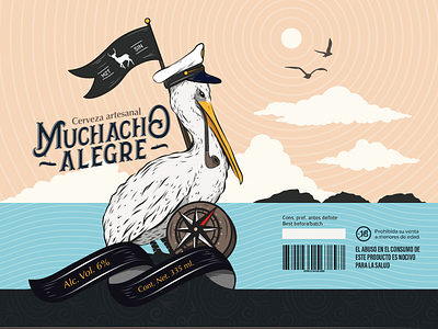 Unused tropical beer label design. artwork beach beer beercan beerdesign bird drawing graphic graphicdesign illustration label label packaging packaging pelican product tropical