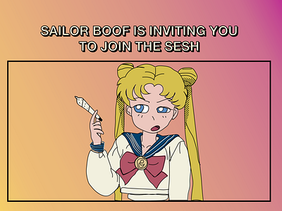 Sailor Boof Illustration boof illustration illustration design meme memes sailor moon