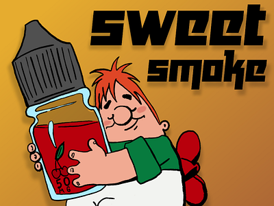 Дизайн стикеров для онлайн-магазина вейп-продукции "Sweet Smoke" design graphic design illustration дизайн стикеров