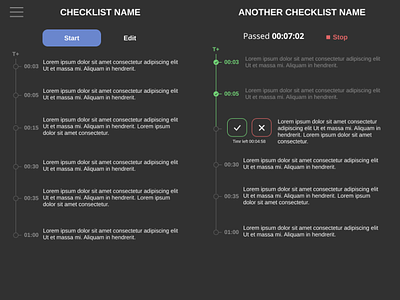 Checklist interface design