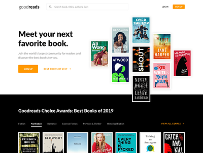 Goodreads Landing Page goodreads
