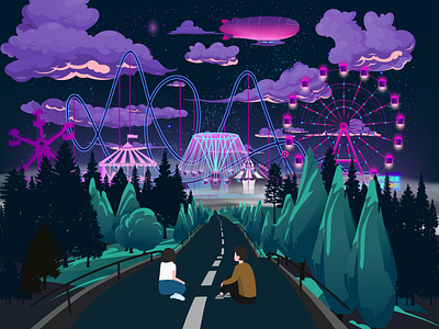 Neon dream animation design graphic design illustration