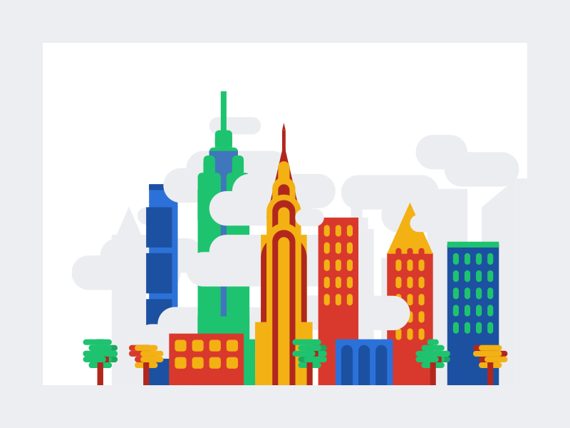 Designer News About Page Illustration new york city building skyscraper city flat illustration designer news