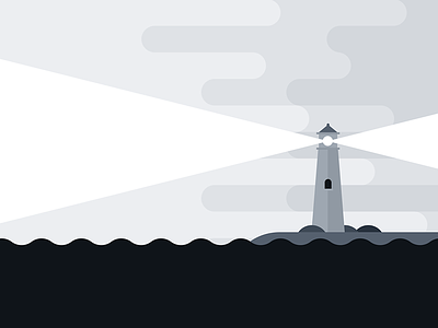A Lighthouse fog illustration lighthouse sea water