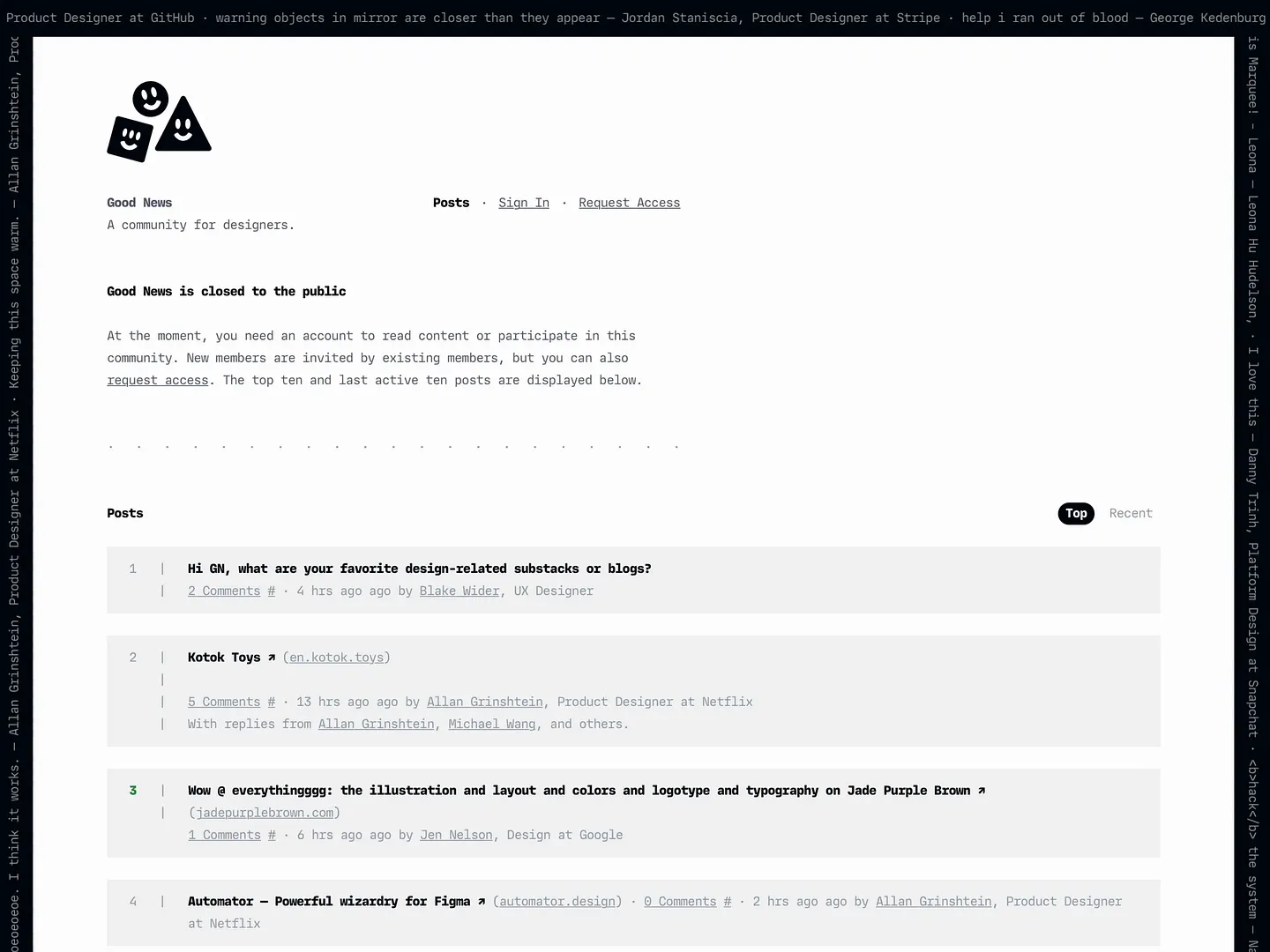 Engaging Community Forum Page for Designers