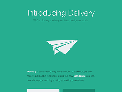Email design for "Delivery" email flat green