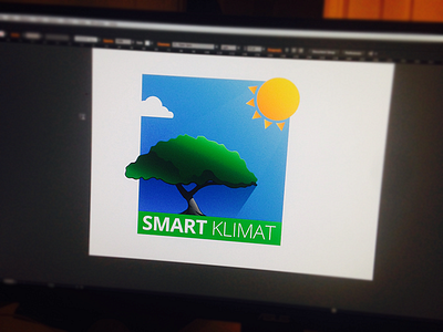 Smart Klimat Logo branding climat cloud forest illustration illustrator logo logotyp nature sun tree