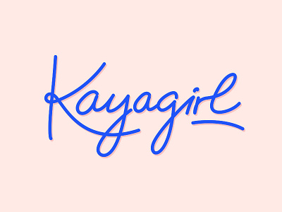 Kayagirl logo children girl hand drawn kids logo logotype pink script