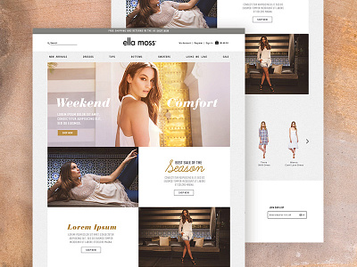 Ella Moss Landing Page digital fashion landing page ui web design website