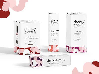 Cherry Blooms Cosmetic Packaging beauty cosmetics makeup minimal packaging pink