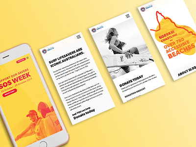 Surf Life Saving Queensland - SOS Week Mobile Views duotone interface design mobile mobile design ui ux web design web layout