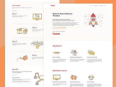Beam Page Layout financial website icon illustration landing page layout minimal ui ux website