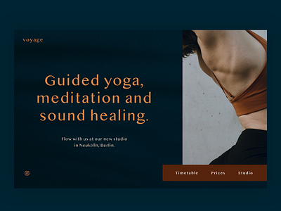 Voyage Yoga Studio - Homepage Experiment branding design landing page minimal ui web design website yoga yoga website