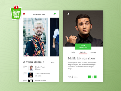 Juste pour rire app artists canada comedy festival fun montreal prank ui web