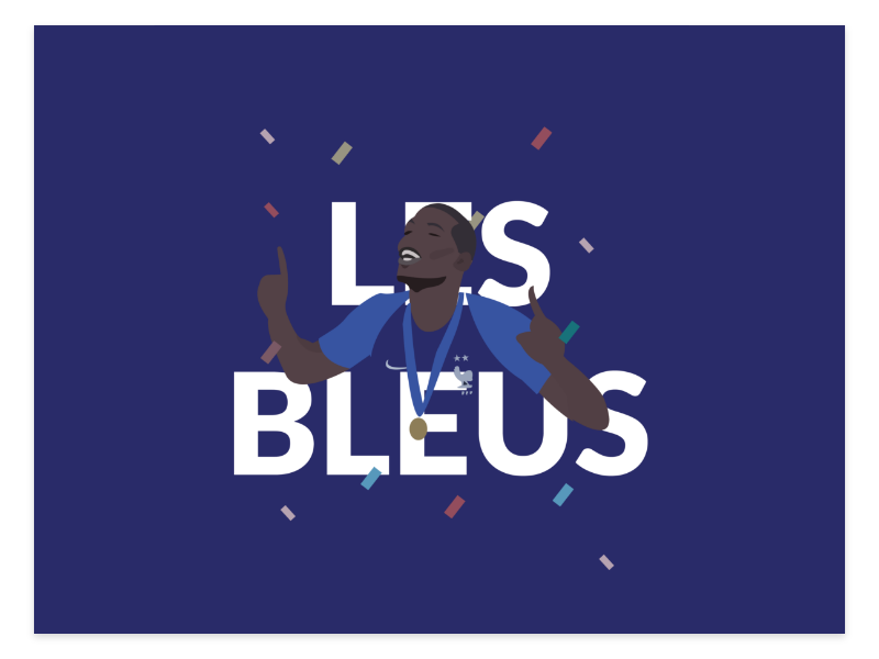 Allez les bleus Allez celebration football illustration nedal pogba soccer sport vector world cup