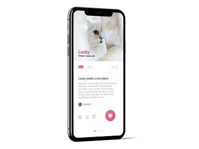 Adopt adoption app cat design iphone iphonex like love pet spa spca ui ux web x