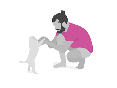 petCare design dog illustration iphone puppy rose shapes ui ux vector web
