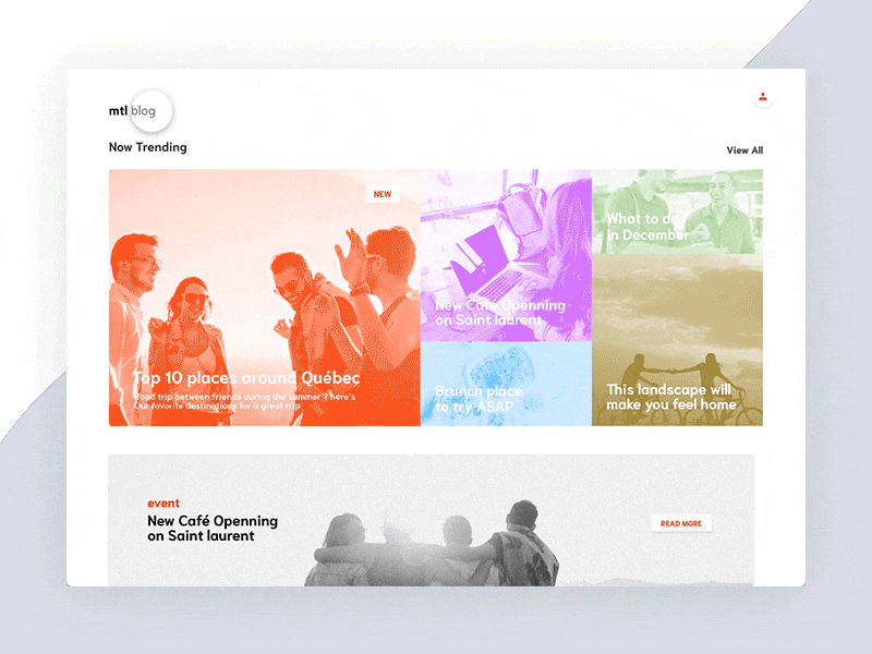 MTL Blog app blog design desktop interface montreal mtl news ui user web xd