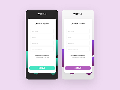 Sign Up - Daily UI #001 dailyui dailyui 001 design gradients iphone mobile phone round screen sign up ui ux