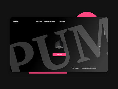 Puma - Landing Screen black design fashion interface landing puma sportswear ui web