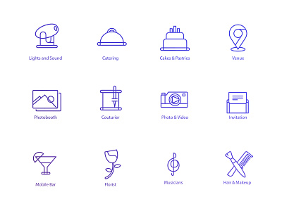 Event Suppliers Icon Set branding event icon iconography iconset illustration symbol