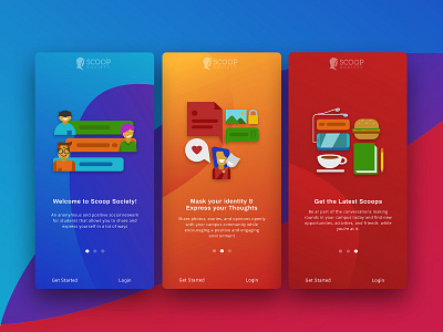 Scoop Society Onboarding design gradient illustration onboarding onboarding screen startup ui userexperiance userinterface ux