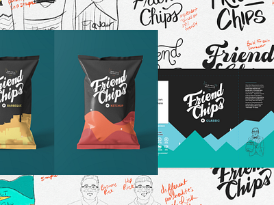 Friendchips - Package Design, Lettering, Illustration branding custom design digital art graphic design illustration lettering logo package storytelling typography
