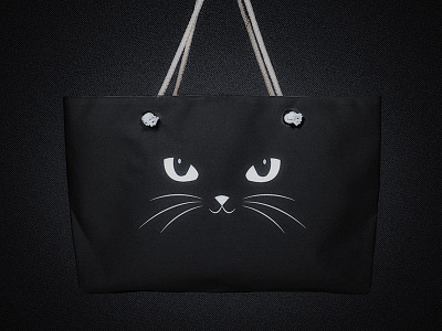 Black Cat (Weekender) @threadless animal ats bags balckcat cartoon cat fashion fashiondesign meow threadless weekenders
