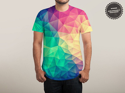 Colorbomb Allover TSHIRT @Threadless abstract allover colorful geometry low poly purple rainbow red yellow green threadless thsirt triangle