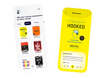 Book mobile ios app design consept audiobook book colorful concept creative e learning education exploration handbook ios learning mobile app mobile app design modern product technology ui ux