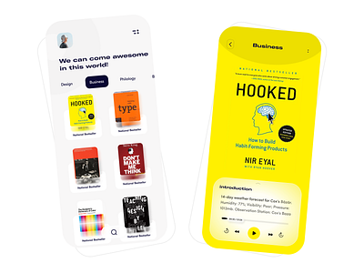 Book mobile ios app design consept