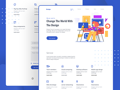 Design Agency Landing Page adobe b2b b2c branding creative design flat icon illustration landing page lettering minimalist product type typography ui ux vector web website