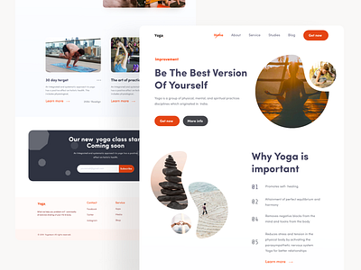 Yoga Landign Page adobe app b2b b2c branding creative design icon illustration landing page lettering logo product typography ui ux web website yoga yoga logo