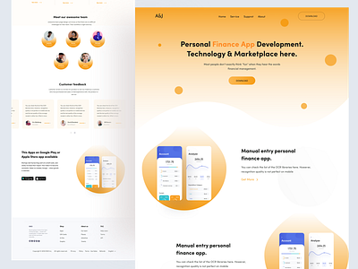 App Landing Page📲 adobe animation b2b b2c branding clean creative design flat icon identity illustration landing page lettering minimal product typography vector web website