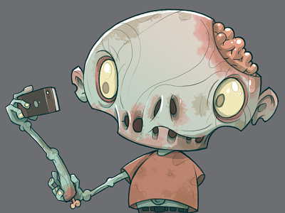 Zombie halloween illustration selfie zombie zombieart