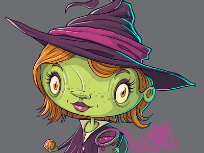 Witch characterdesign halloween illustration witch witchart