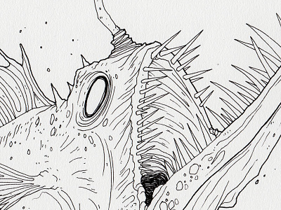 Monster Mash / Inktober Day 4 "Anglerfish" aglerfish drawing fish ink inktober