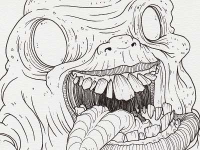 Day 15 "Slimer" (Monster Mash / Inktober) drawing ghostbusters ink inktober inktober2017 monster slimer