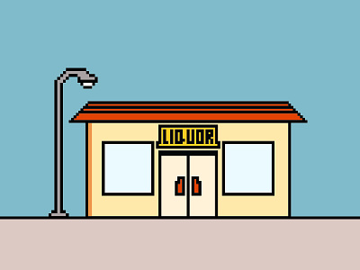 Liquor Sto 8 bit illustration liquor storefront