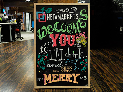 Metamarkets Welcomes You! chalk hand lettering metamarkets type typography xmas