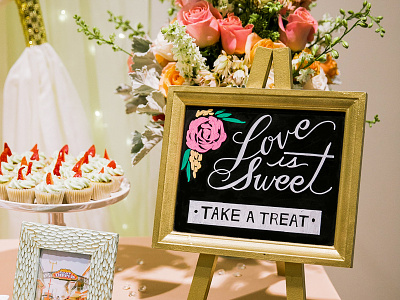 Love is Sweet! chalk hand lettering love signage wedding