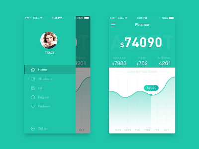 Financial management interface app design interface ui