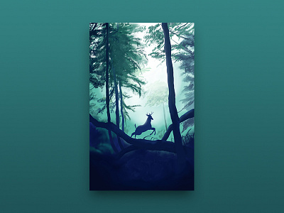 Running deer illustration ui