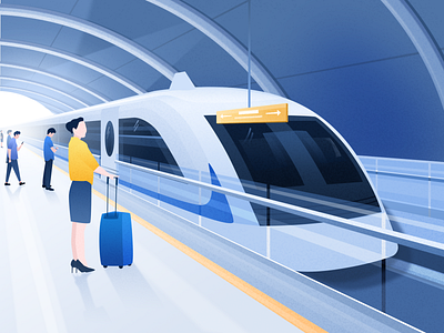 Waiting for the train ui 品牌 图标 插图 设计