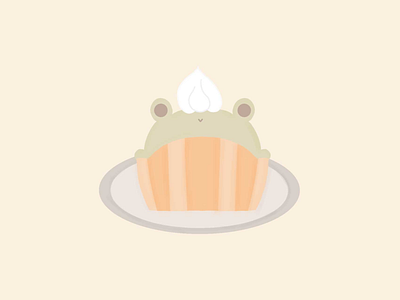 Frog Cupcake Illustration cupcake cute frog illustration kawaii soft