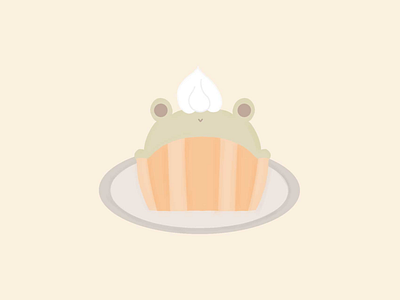 Frog Cupcake Illustration