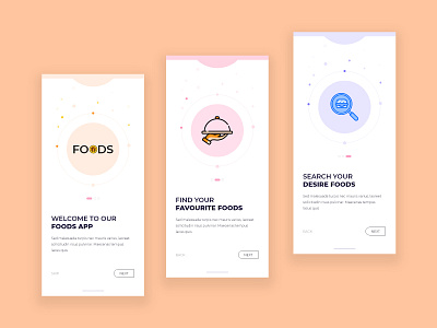 Food App On-boarding Screen food food and drink food app food illustration icon design icons mobile app onboarding screen restaurant restaurant app services ui ux