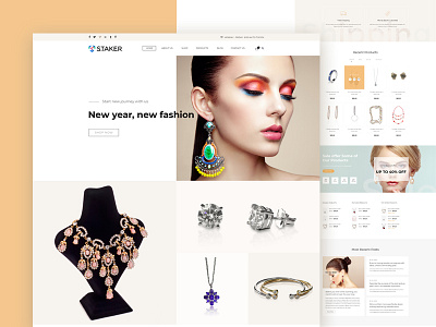 E-commerce Website Home Page ecommerce fashion jewelry online shop retail