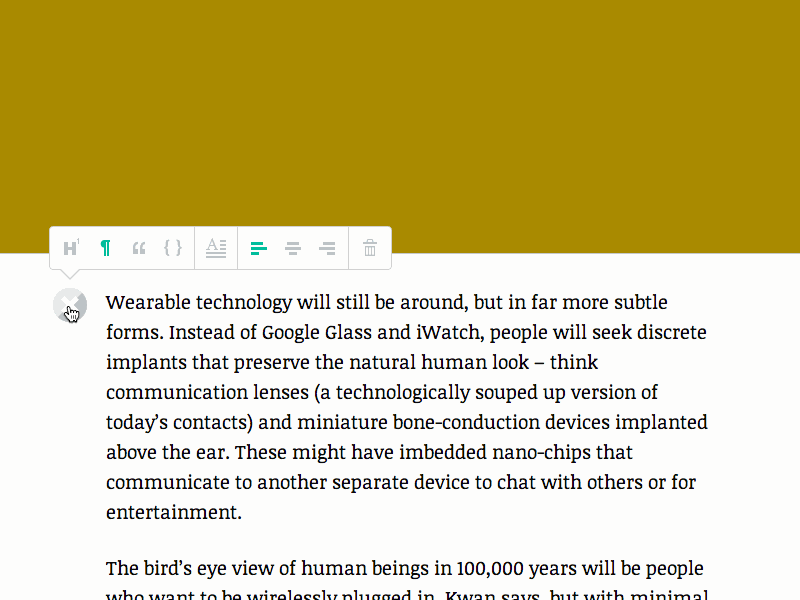 [GIF] text block formatting controls alignment code drop cap flat formatting header icon paragraph publishing quote text