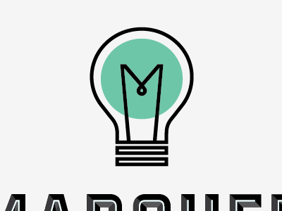M branding bulb glow lightbulb logo m simple